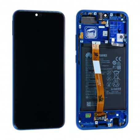 Ecran Huawei Honor 10 Bleu Sur Châssis + Batterie 02351XBP (Original)