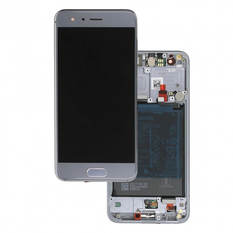 Ecran Huawei Honor 9 Argent Sur Châssis + Batterie (Original)