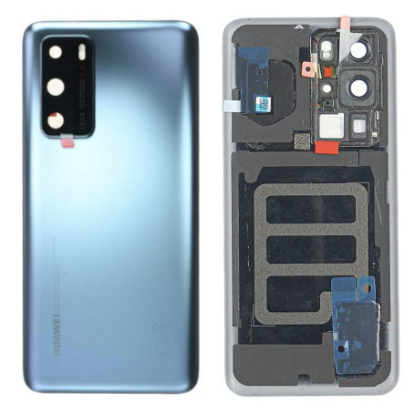Vitre arrière Huawei P40 Pro Sans Contour lentille Givre d'Argent (Original Démonté)