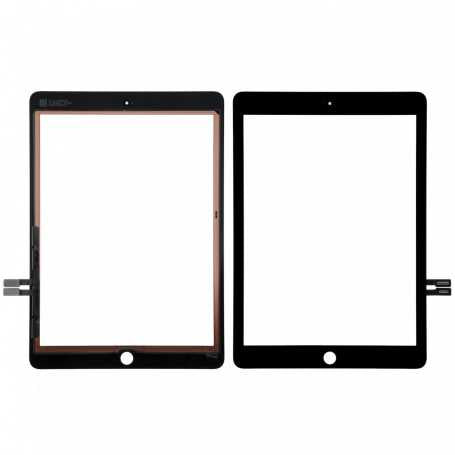 Vitre tactile iPad 2018 9.7" (iPad 6e) (A1893/A1954) Noir + Autocollant