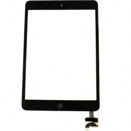 Vitre tactile iPad mini / mini 2 Noir avec Bouton Home + Autocollant