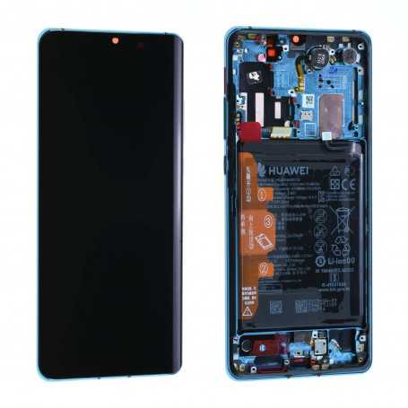 Ecran Huawei P30 Pro Bleu Aurora Sur Châssis (Reconditionné) avec Empreinte Digitale