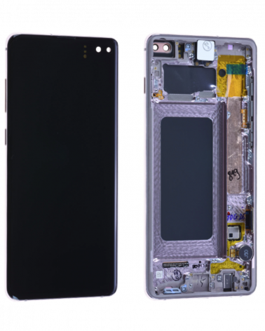 Ecran Samsung Galaxy S10 Plus Blanc Prisme + Châssis (Original)