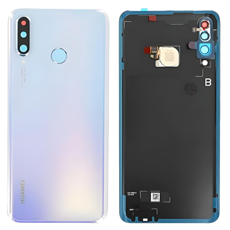 Vitre arrière Huawei P30 Lite Crystal Blanc (Original Démonté)