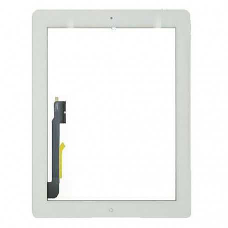 Vitre Tactile iPad 3 (A1416/A1430/A1403) Blanc avec Bouton Home + Autocollant