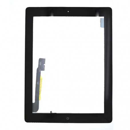 Vitre Tactile iPad 3 (A1416/A1430/A1403) Noir avec Bouton Home + Autocollant